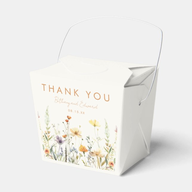 Rustic Wildflower Wedding Favour Box (Front Side)
