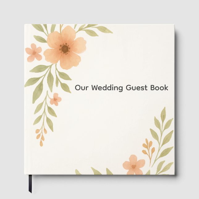 Rustic Wildflower Wedding Guest Book (Front)