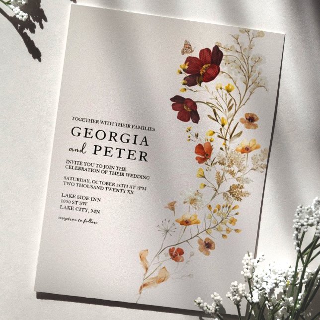 Rustic Wildflower Wedding Invitation (Creator Uploaded)