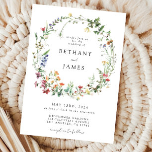 Rustic Wildflower Wedding Invitation