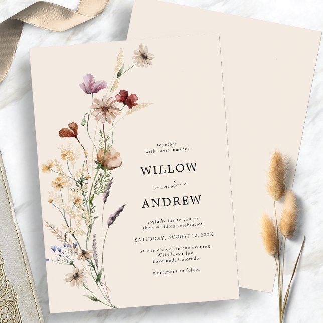 Rustic Wildflower Wedding Invitation (Rustic Wildflower Wedding Invitation
)