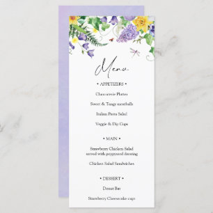 Rustic Wildflower Wedding  Menu