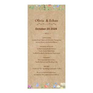Rustic Wildflower Wedding Menu   Kraft Look