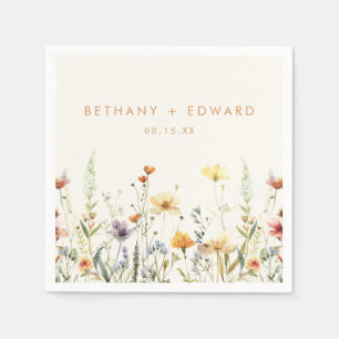 Rustic Wildflower Wedding Napkin