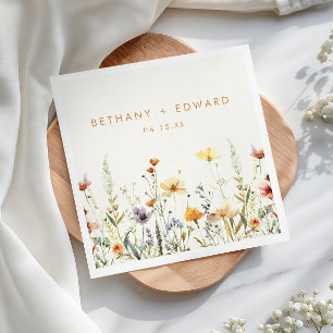 Rustic Wildflower Wedding Napkin