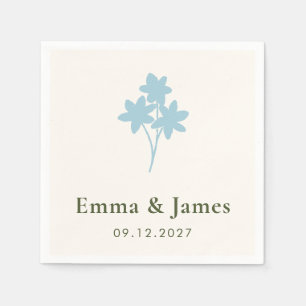 Rustic Wildflower Wedding Personalised Floral Napkin