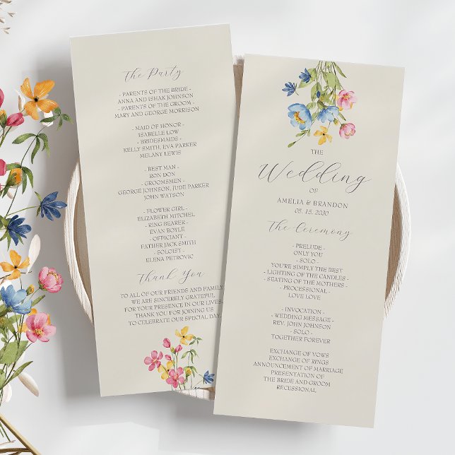 Rustic Wildflower Wedding Program (Creator Uploaded)