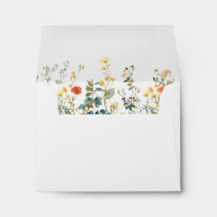 Rustic Wildflower Wedding Self-Addressed RSVP Envelope
