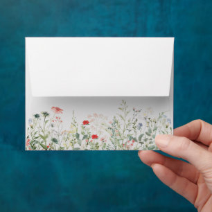 Rustic Wildflower Wedding Self-Addressed RSVP Envelope