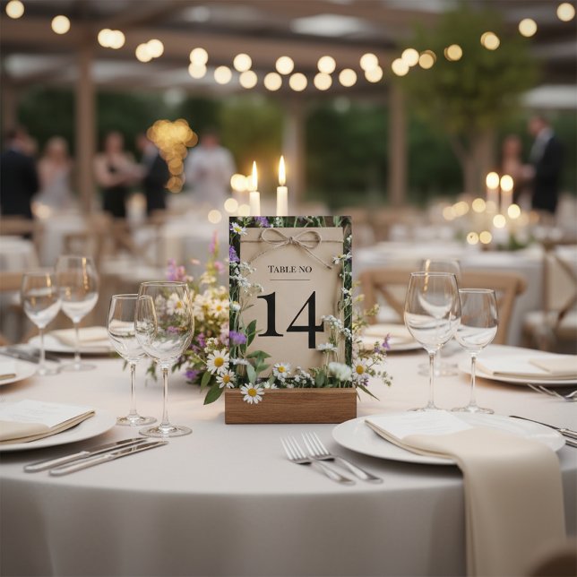 Rustic Wildflower Wedding Table Number (Creator Uploaded)
