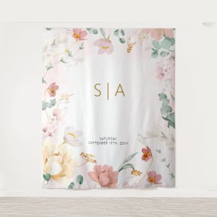 Rustic Wildflower Wedding Tapestry