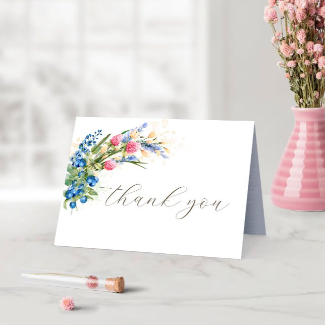 Rustic Wildflower Wedding Thank You Card (Creator Uploaded)