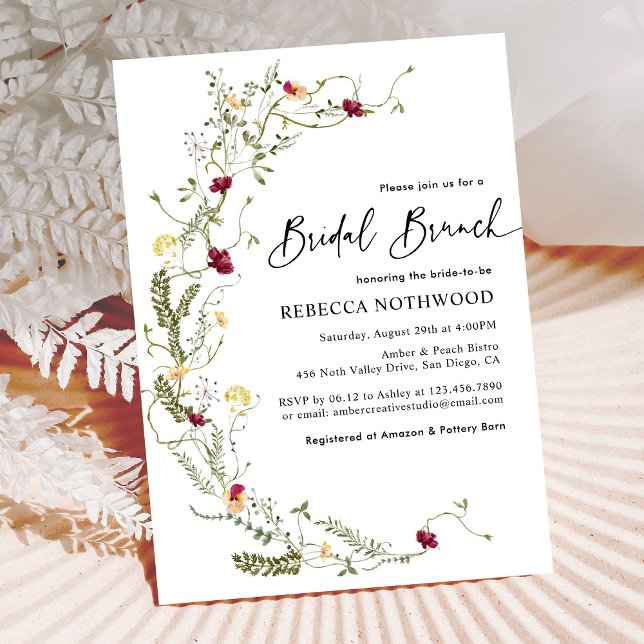 Rustic Wildflower Wreath Bridal Brunch Invitation (Creator Uploaded)