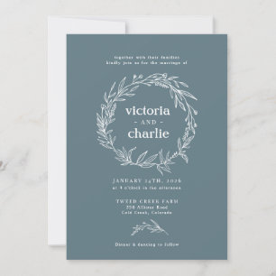 Rustic Wildflower Wreath Wedding Invitation