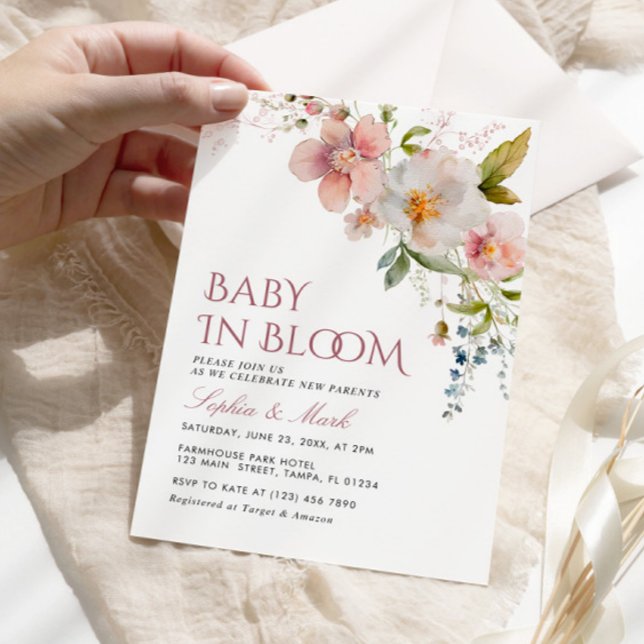 Rustic Wildflowers Baby In Bloom Invitation (Creator Uploaded)