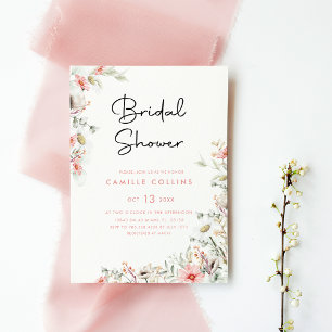 Rustic Wildflowers Bridal Shower Invitation
