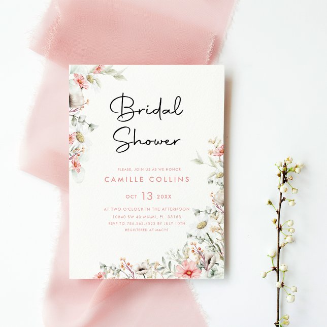 Rustic Wildflowers Bridal Shower Invitation (Creator Uploaded)
