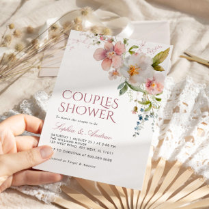 Rustic Wildflowers Couples Shower Invitation