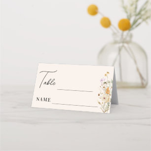 Rustic Wildflowers Cream Boho Wedding Place Card
