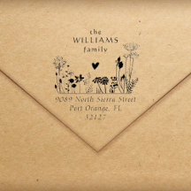 Rustic Wildflowers Elegant Family Return Address