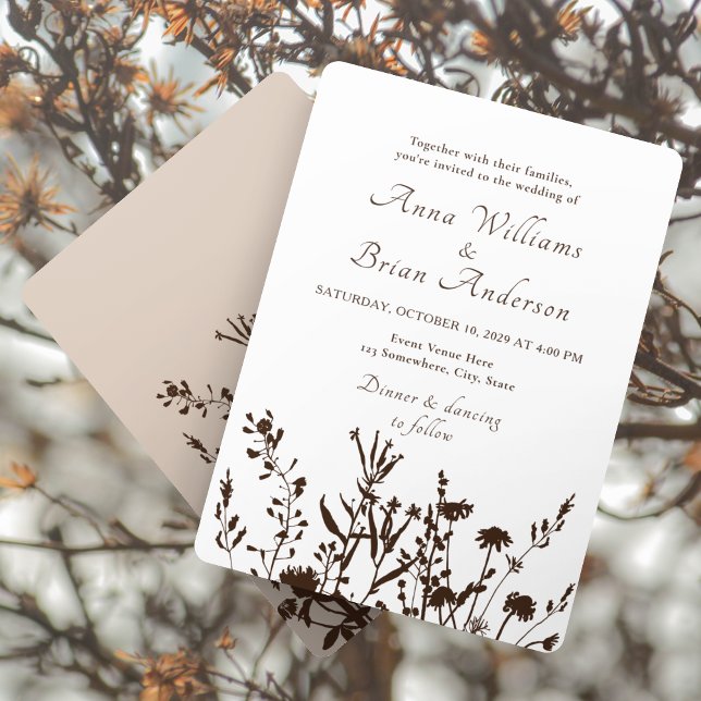 Rustic Wildflowers Fall Meadow Floral Wedding Invitation (Creator Uploaded)