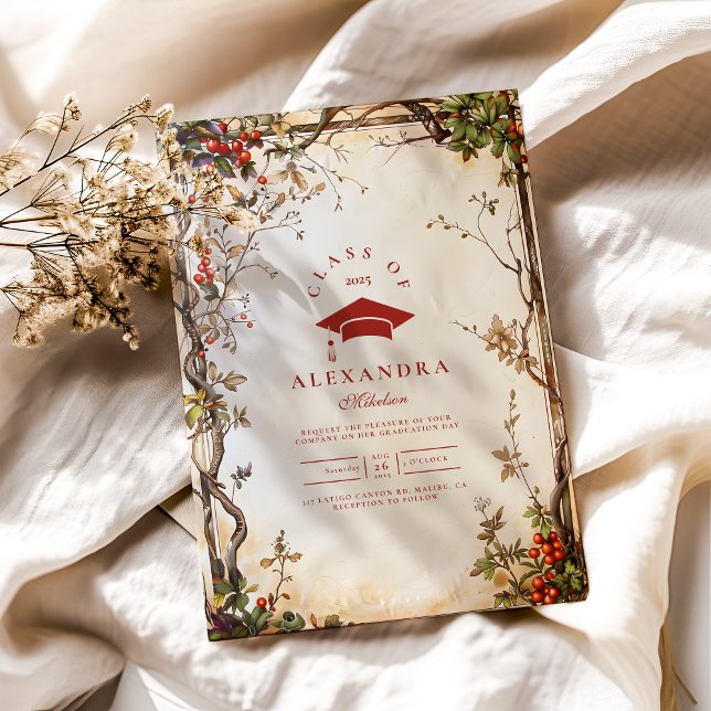 Rustic Wildflowers Graduation Party Invitation (Creator Uploaded)