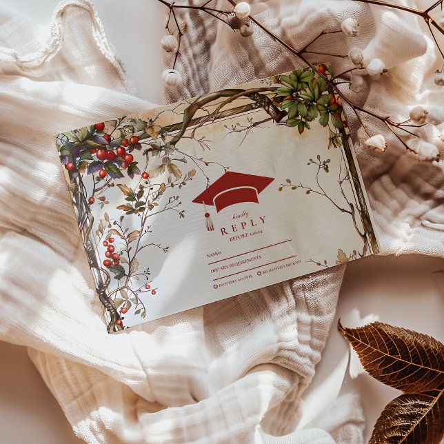 Rustic Wildflowers Graduation Party RSVP Card (Creator Uploaded)