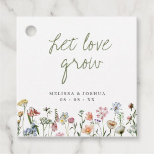 Rustic Wildflowers Let Love Grow Wedding Seeds Favour Tags