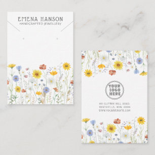 Rustic Wildflowers Necklace Jewellery Display Card