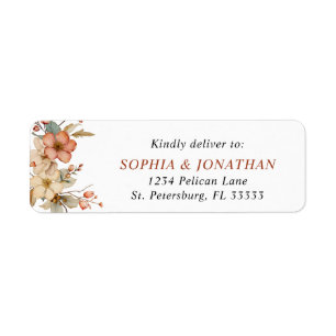 Rustic Wildflowers RSVP Response Mailing Return Address Label