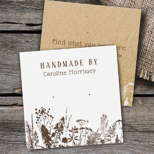 Rustic Wildflowers Stud Earring Display Card