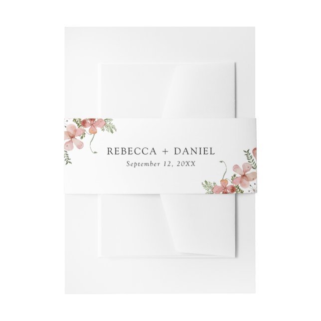 Rustic Wildflowers Wedding Invitation Belly Band (Front Example)
