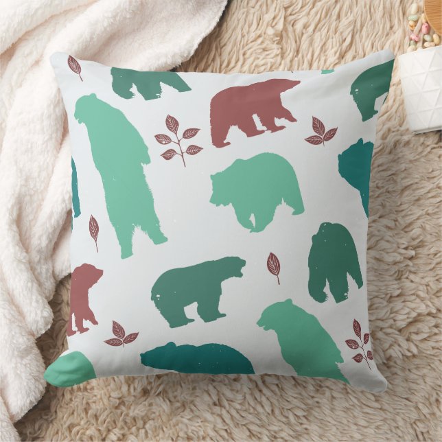 Rustic Wildlife Bear Pattern Cushion (Blanket)
