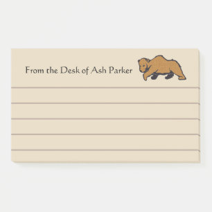 Rustic Wildlife Grizzly Bear Post-it Notes