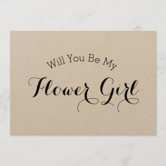 Rustic Will You Be My Flower Girl Proposal Card