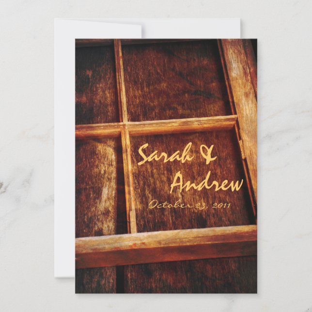 Rustic Window Frame Wedding Invitation (Front)