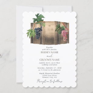 Rustic Wine Barrel Winery Vineyard Wedding Invitation