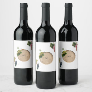 Rustic Wine Barrel Winery Vineyard Wedding Label
