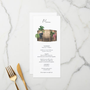 Rustic Wine Barrel Winery Vineyard Wedding Menu