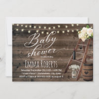 Rustic Wine Barrel & Wooden Ladder Baby Shower