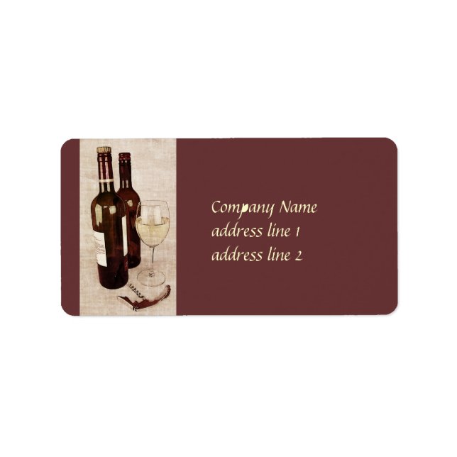 rustic wine bottles and wine glass label (Front)
