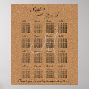 Rustic Wine Cork Wedding Monogram Seating Chart 16