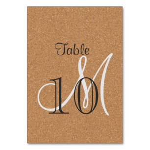 Rustic Wine Cork Wedding Monogram Table Number