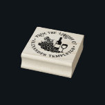 Rustic Wine, Glasses, Bunch of Grapes Library Book Rubber Stamp<br><div class="desc">Rustic Elegant Wine,  Glasses,  Bunch of Grapes “From the Library of” Book Name  =========

This can easily be changed to say “Ex Libris”,  “From the desk of” or “from the office of”.  You could also adapt this design to add your name on top and address on the bottom.</div>