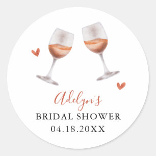 Rustic Wine Tasting Bridal Shower Favour   Classic Round Sticker