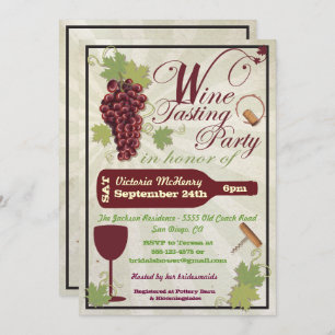 Rustic Wine Tasting Party Invitations