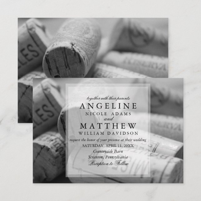Rustic Wine Themed Vineyard Wedding Invitation (Front/Back)