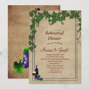 Rustic Wine Vineyard Wedding Invitation