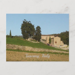 Rustic winery landscape in gold tonesTuscany Italy Postcard