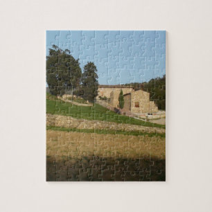 Rustic winery landscape, Tuscany, Italy, gold tone Jigsaw Puzzle